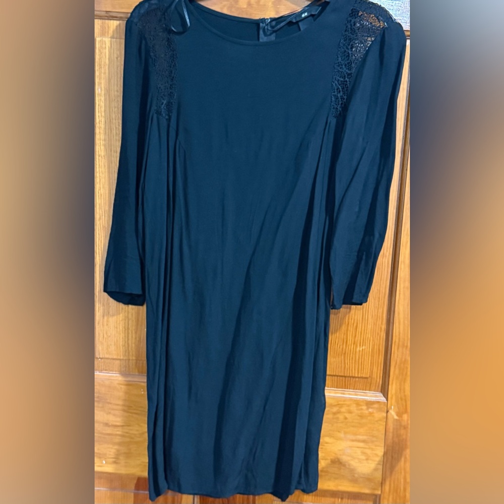 H&M Elegant Black Lace Long Sleeve Dress